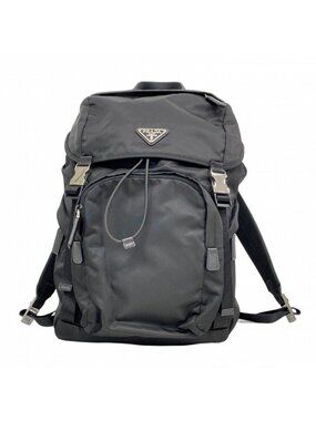 Prada Backpack Tessuto Nylon Black Silver